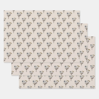 Feuille De Papier Cadeau Floral Des Ones Sauvages