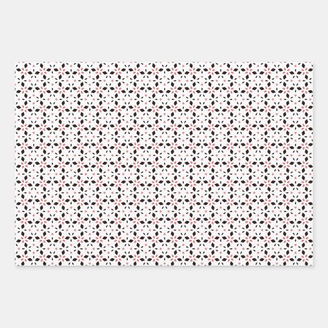 Feuille De Papier Cadeau Floral geometry (Devant)