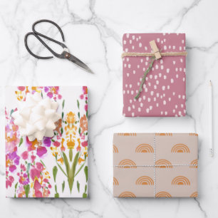 Feuille De Papier Cadeau Floral Printemps Anniversaire de mariage