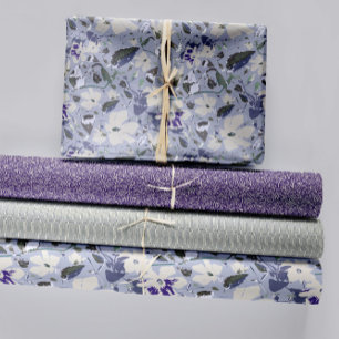 Feuille De Papier Cadeau Floral Purple Clematis Motif Découpage cadeau