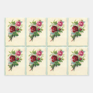 Feuille De Papier Cadeau Floral Vintage