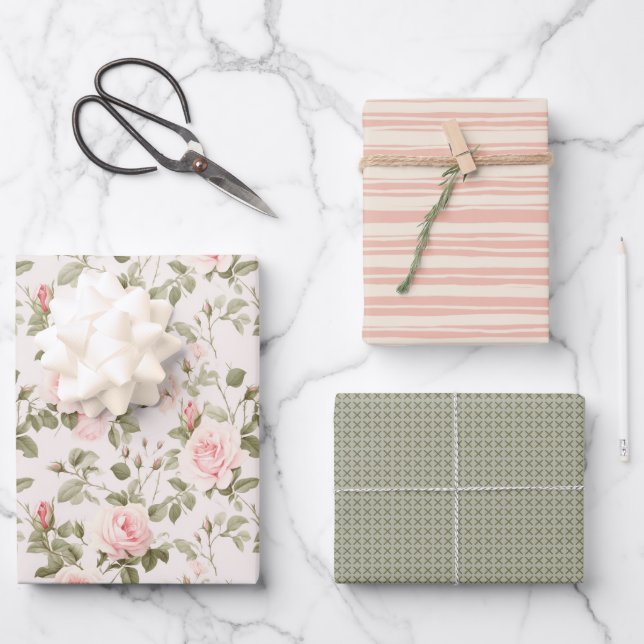 Feuille De Papier Cadeau Flore souple chic (Recto)