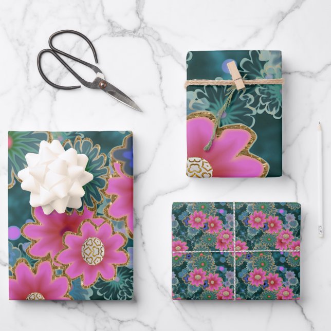 Feuille De Papier Cadeau Flower Power Explosion amusant unique (Recto)