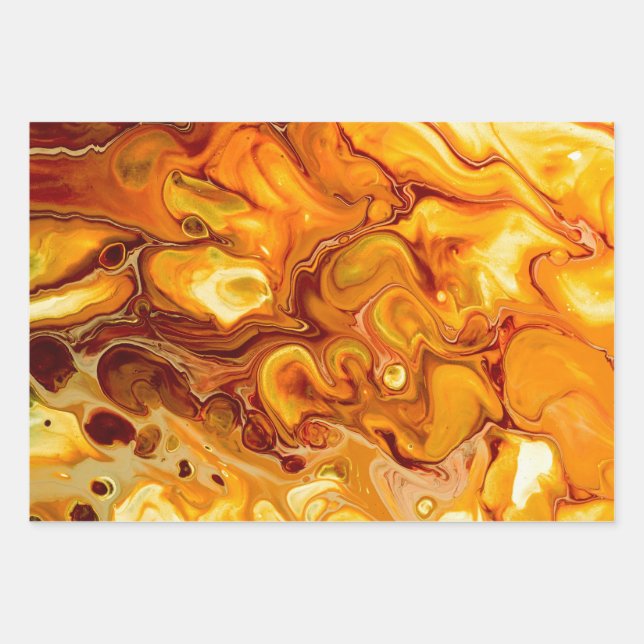 Feuille De Papier Cadeau Fluid Art pour Abstrait (Devant)