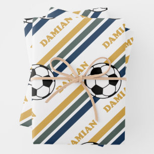 Feuille De Papier Cadeau Football Rétro Damian