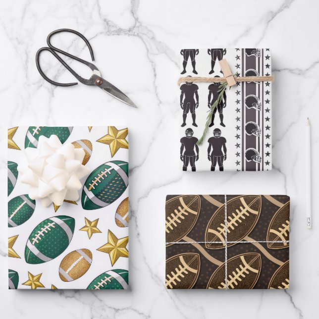 Feuille De Papier Cadeau Football Season  (Recto)