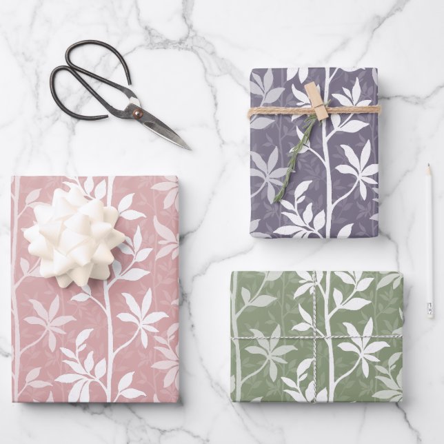 Feuille De Papier Cadeau Forest Breeze Minimalist Botanical Silhouette (Recto)