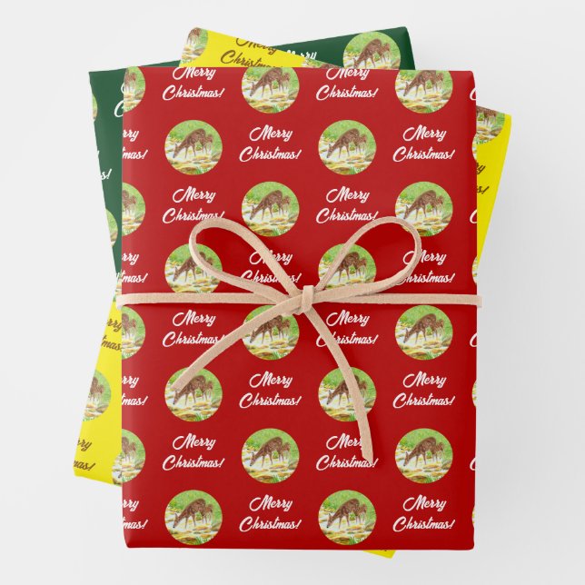 Feuille De Papier Cadeau Forest Scene Christmas Wrapping Paper Sheets (En situation)