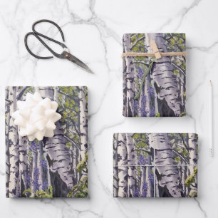 Feuille De Papier Cadeau Forêt d'Aspen