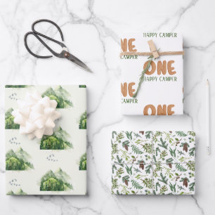 Feuille De Papier Cadeau Forêt Nature Émeraude Rustique