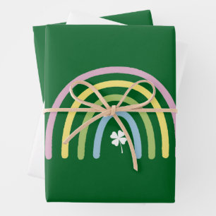 Feuille De Papier Cadeau Four Leaf Clover Rainbow St Patrick's Day