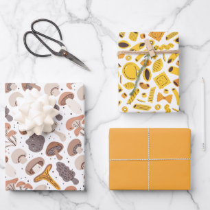 Feuille De Papier Cadeau Fournitures de pâtes aux champignons