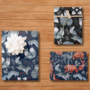 Feuille De Papier Cadeau Fox Whimsical Woodland mignonne Forest Animaux Mot