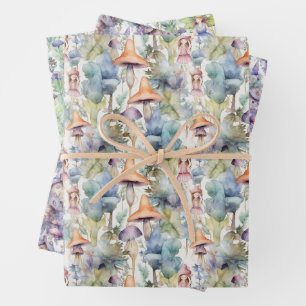 FEUILLE DE PAPIER CADEAU FOYERS ET FAIRY HOUSES CADEAU