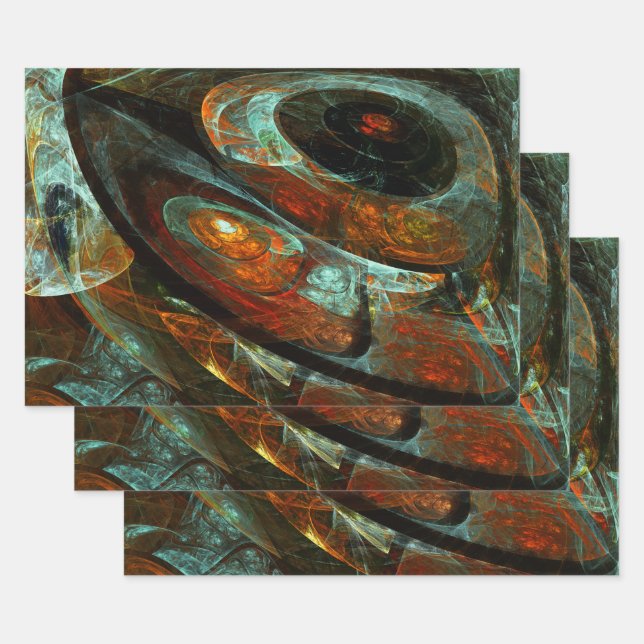 Feuille De Papier Cadeau Fractionner l'art Abstrait (Lot)