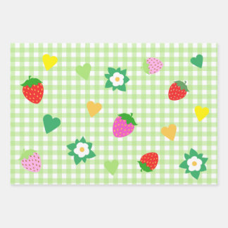 Feuille De Papier Cadeau Fraise à thème fête d'anniversaire