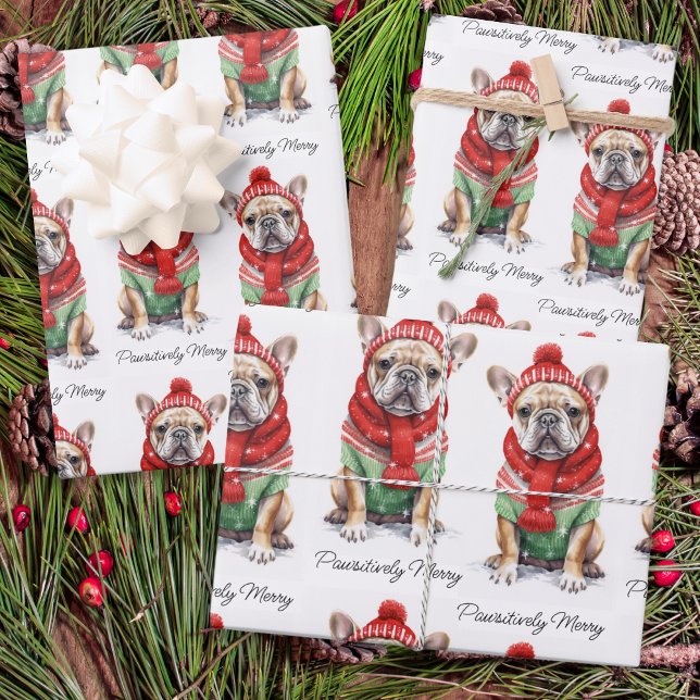 Feuille De Papier Cadeau French Bulldog Personnalisé Amoureux des chiens No (Créateur téléchargé)