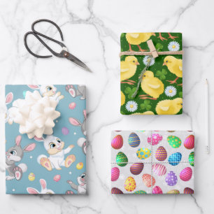 Feuille De Papier Cadeau Friandises de Pâques