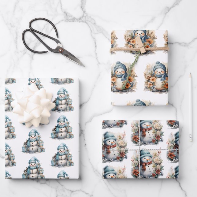 Feuille De Papier Cadeau Frosty Wonderland (Recto)