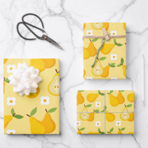 Feuille De Papier Cadeau Fruit esthétique Poire alimentaire
