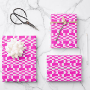 Feuille De Papier Cadeau Fuchsia Pink Kente Ensemble de 3