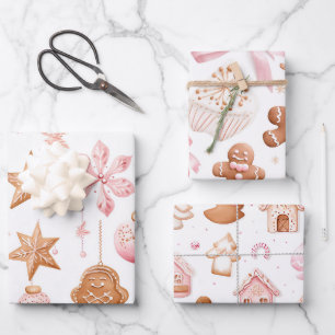 Feuille De Papier Cadeau Fun Rose Noël Sweet Traitements