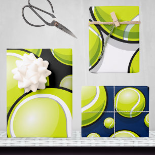 Feuille De Papier Cadeau Funky Tennis Gift Ball Athlétisme Motif Sport