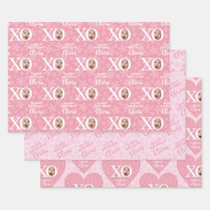 Feuille De Papier Cadeau Funny Baby Girl Photo Collage Personaliz