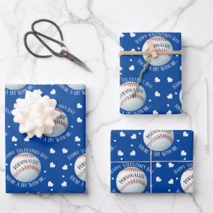 Feuille De Papier Cadeau Funny Custom Baseball Baller Valentines Day