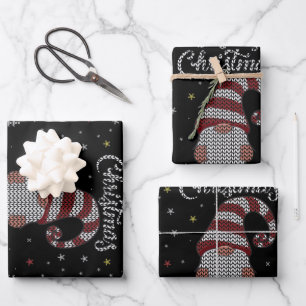 Feuille De Papier Cadeau Funny Gnome Joyeux Noël