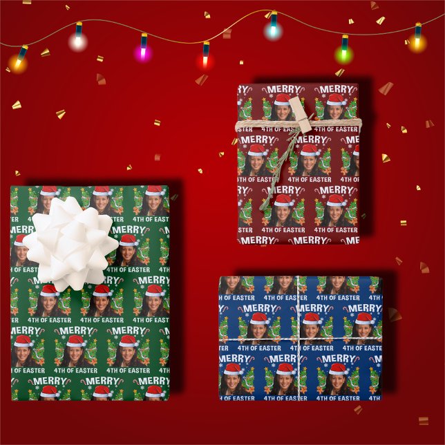 Feuille De Papier Cadeau Funny Kamala Harris Joyeux 4ème de Pâques (Créateur téléchargé)