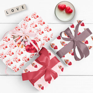 Feuille De Papier Cadeau Funny Red Hearts Beagle Amoureux des chiens cadeau