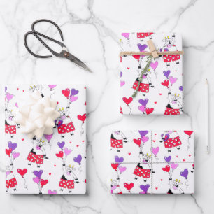 Feuille De Papier Cadeau Funny Valentine's Day Vache Motif