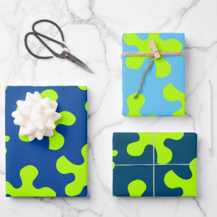 Feuille De Papier Cadeau Funny vert citron vert bleu assortiment cadeau