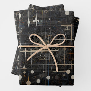 Feuille De Papier Cadeau Fusion cosmique - Planètes et Neutrons