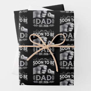 Feuille De Papier Cadeau Futur papa 2026 Annonce de grossesse
