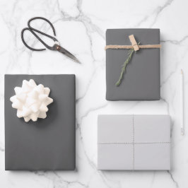 Feuille De Papier Cadeau Gainsboro uni Teintes de Gris Davy foncé 3 Tons