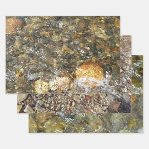 Feuille De Papier Cadeau Galets Brown et gris naturel Abstrait