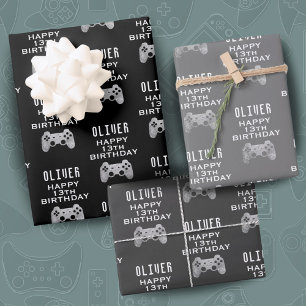 Feuille De Papier Cadeau Gamer Video Game Controller Anniversaire