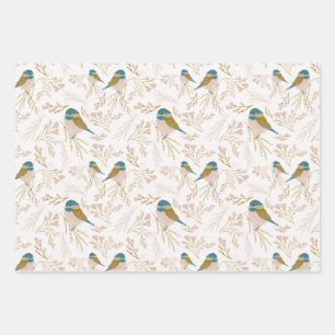 Feuille De Papier Cadeau Gamme de fleurs de poulet sucrées