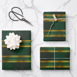 Feuille De Papier Cadeau Gamme de Texture Verte Luxe Linen