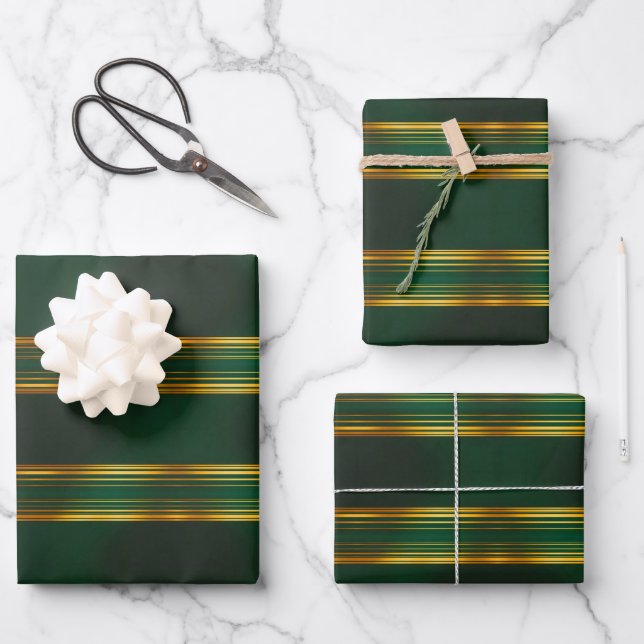 Feuille De Papier Cadeau Gamme de Texture Verte Luxe Linen (Recto)