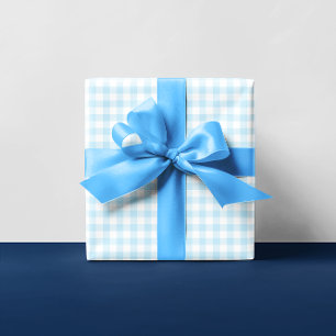 Feuille De Papier Cadeau Garçon pastel bleu gingham carreaux multiple