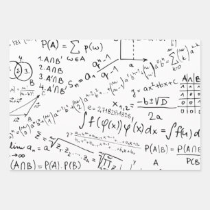 Feuille De Papier Cadeau Geek mathématique, Motif de résolution de problème