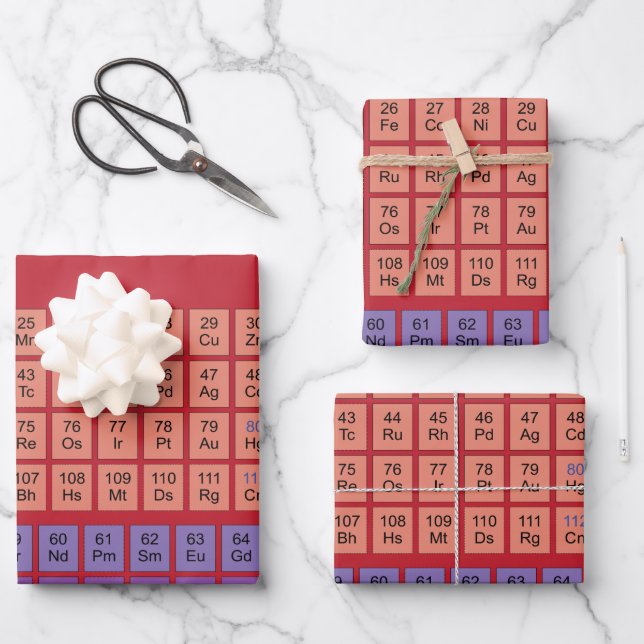 Feuille De Papier Cadeau Geek scientifique de table périodique (Recto)