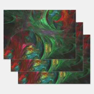Feuille De Papier Cadeau Genesis Green Art Abstrait