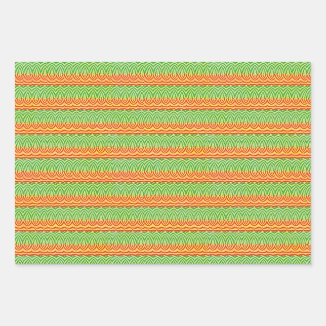 Feuille De Papier Cadeau Geometric Tribal Retro Mid-Century Pattern (Devant)