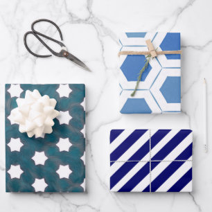 Feuille De Papier Cadeau Géométrique blanche moderne