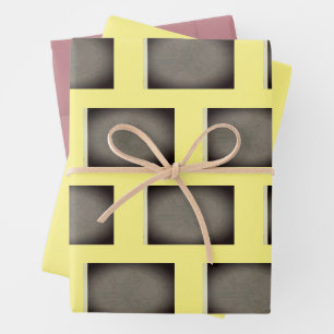 Feuille De Papier Cadeau Géométrique jaune