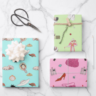 Feuille De Papier Cadeau George Barbier Illustrations de mode Vintage